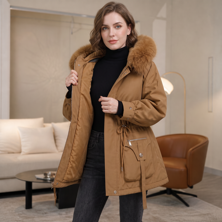 Dulcie | Women's Puffer Coat with Faux Fur Hood