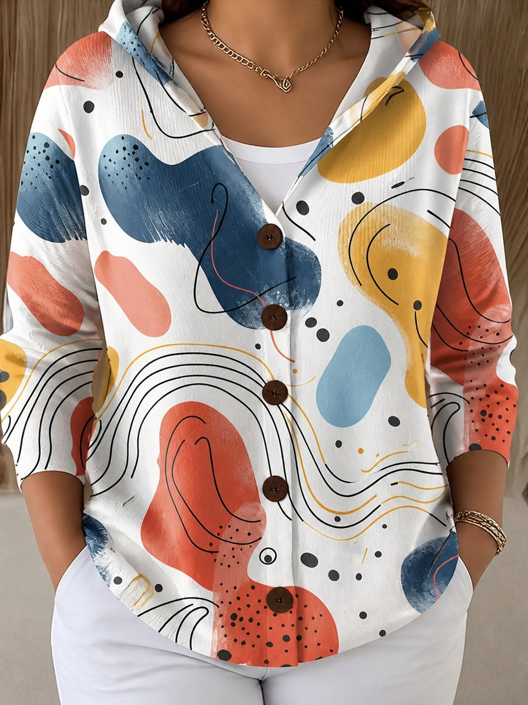 Vornalla | Women's Printed Hooded Cardigan
