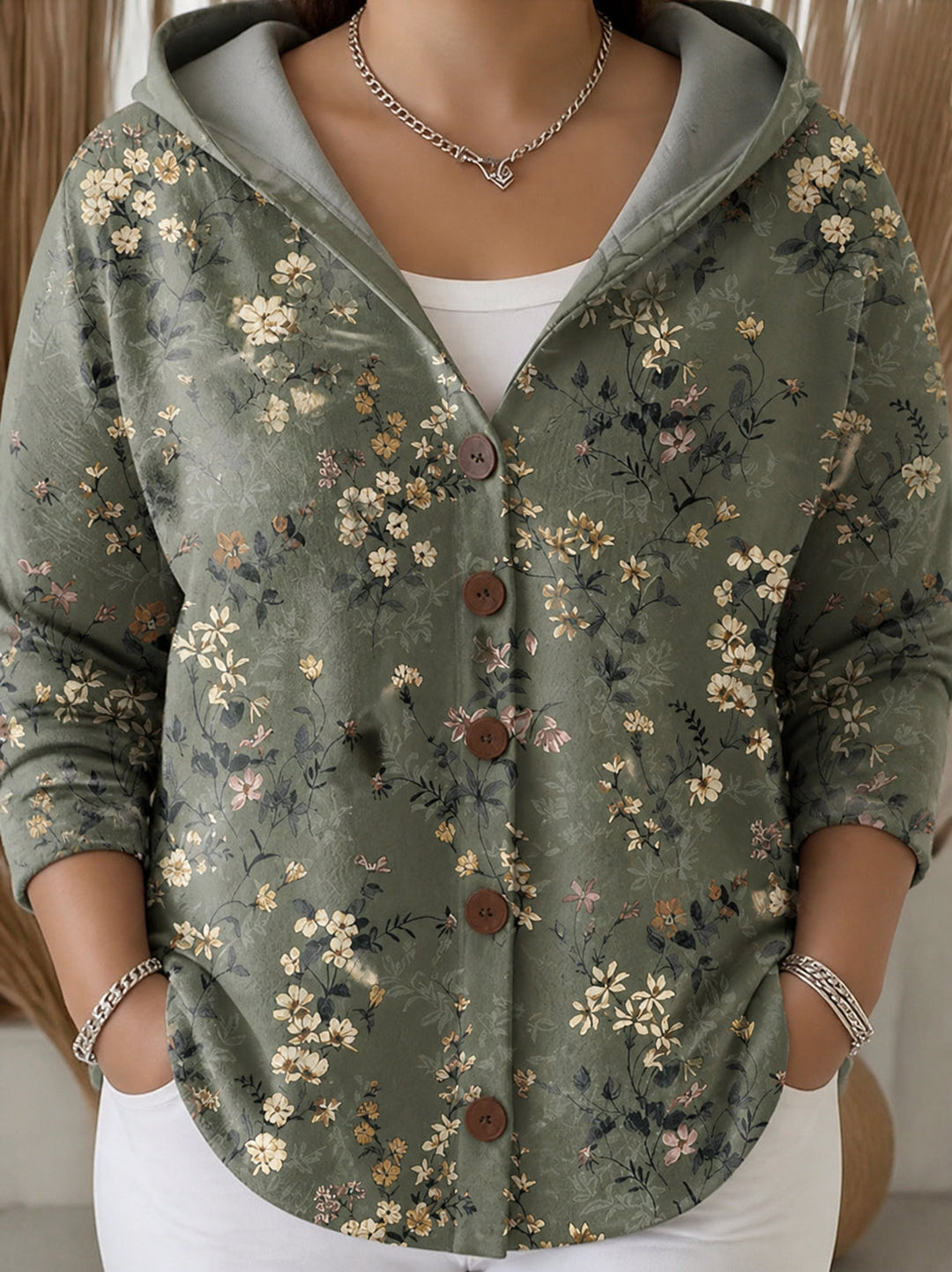 Vornalla | Women's Printed Hooded Cardigan