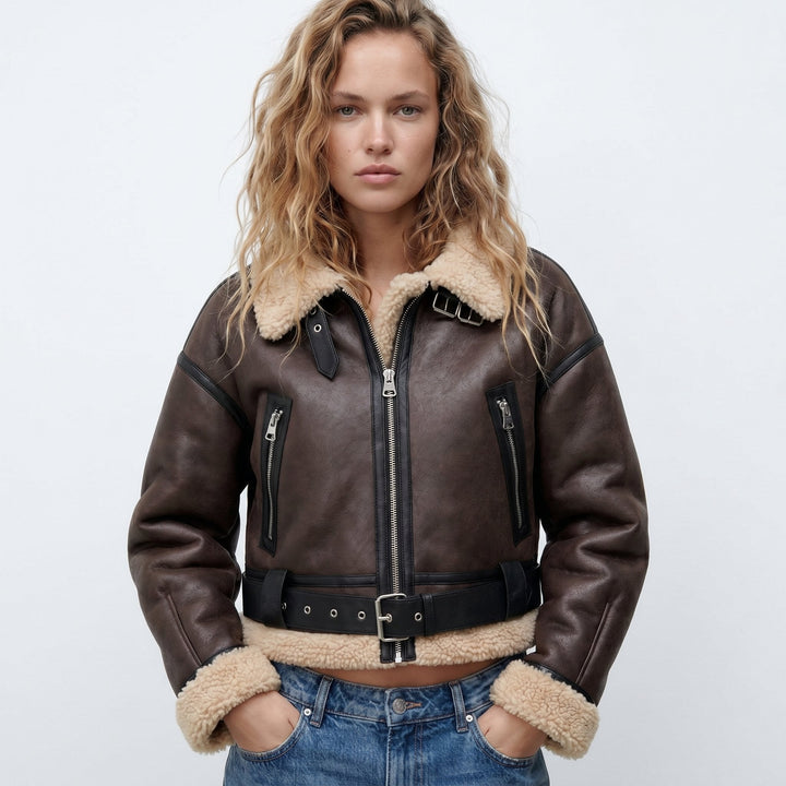 Harriet | Women's Reversible Shearling-Style Bomber Jacket