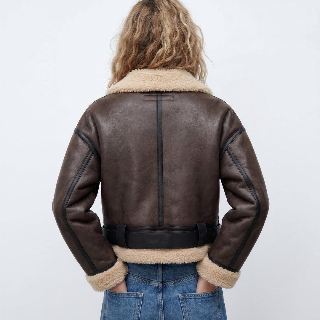 Harriet | Women's Reversible Shearling-Style Bomber Jacket