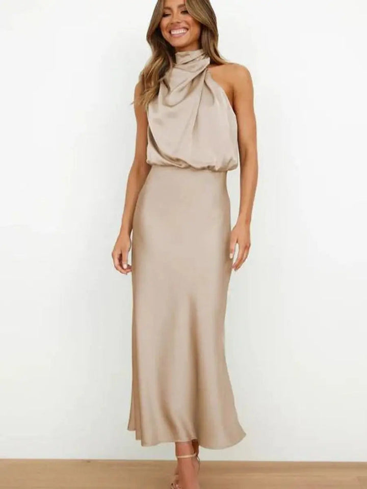 Clementine | Women’s Off-Shoulder Draped Midi Cocktail Dress