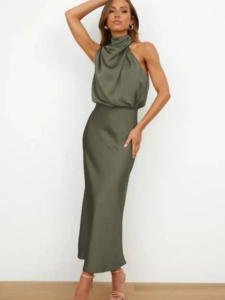Clementine | Women’s Off-Shoulder Draped Midi Cocktail Dress