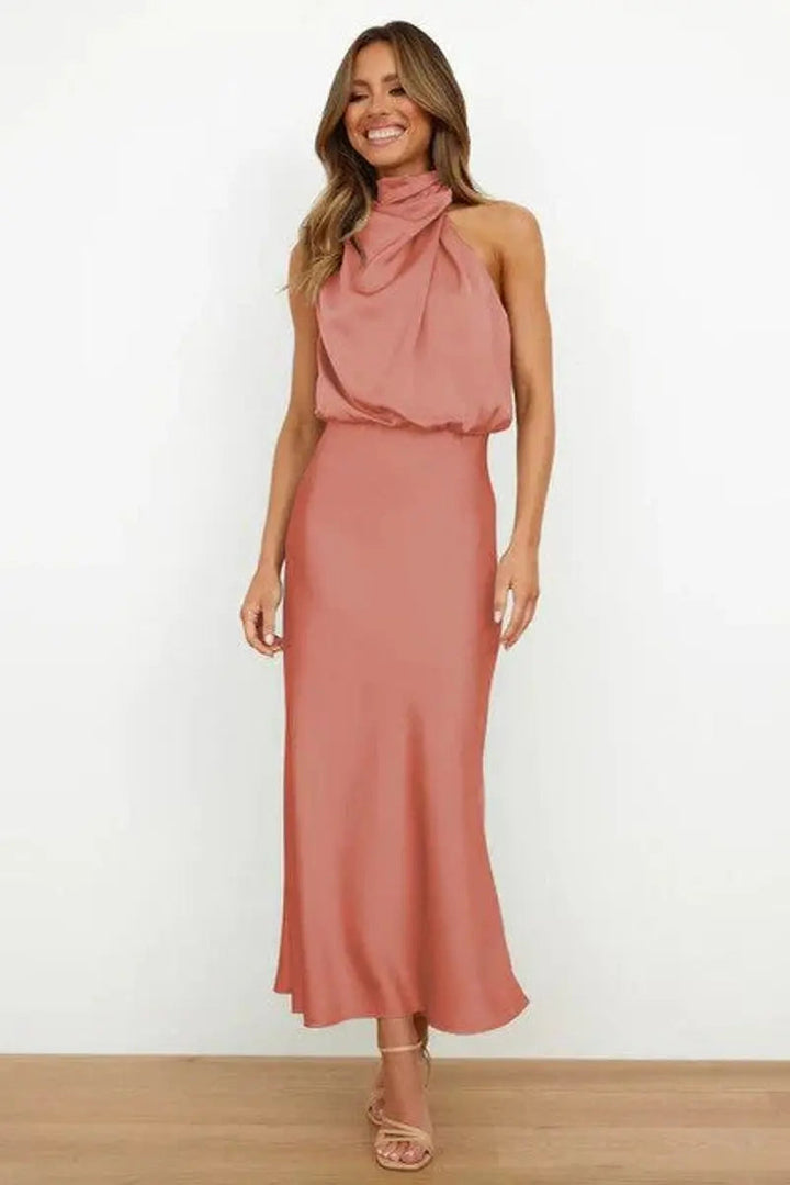Clementine | Women’s Off-Shoulder Draped Midi Cocktail Dress