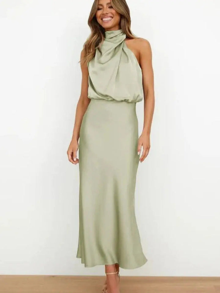Clementine | Women’s Off-Shoulder Draped Midi Cocktail Dress