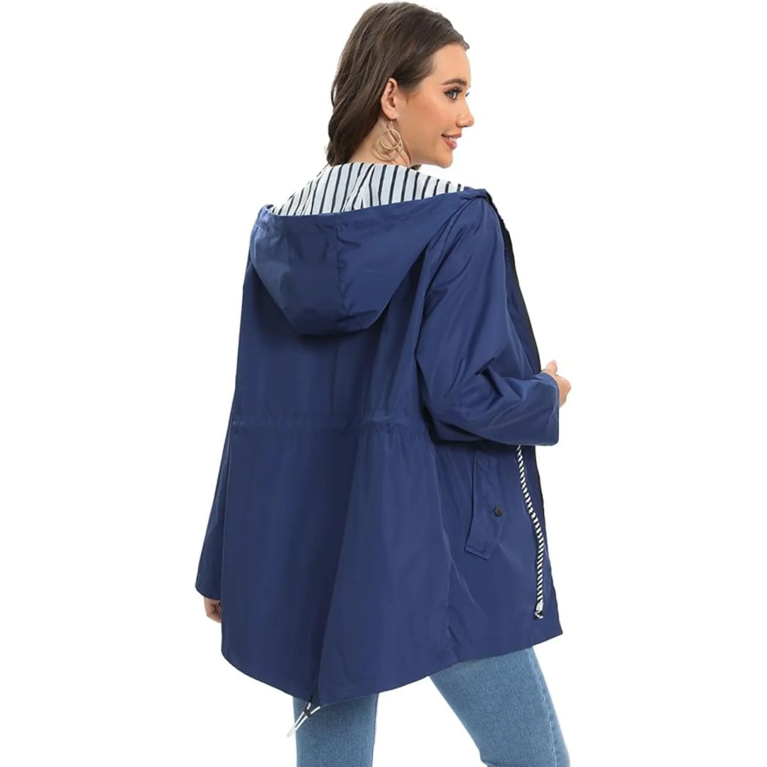 Sienna | Hooded Drawstring Rain Jacket