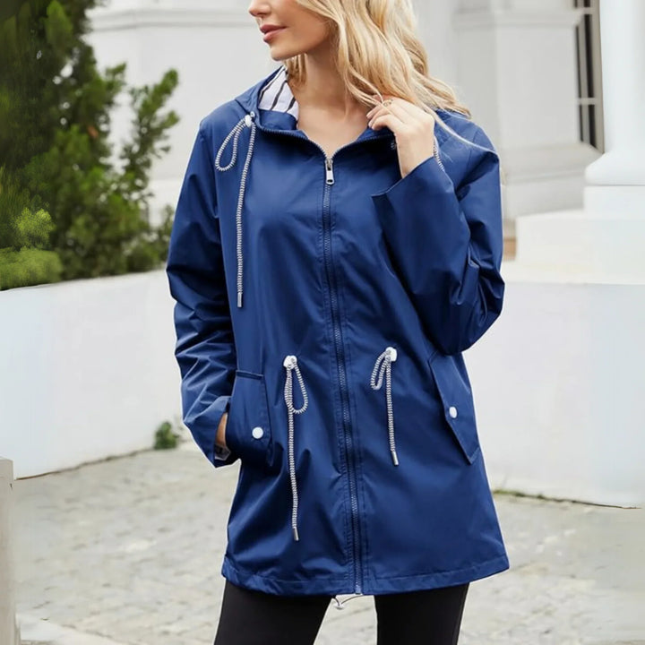 Sienna | Hooded Drawstring Rain Jacket