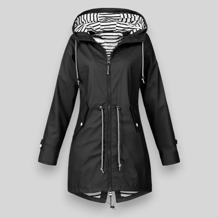 Sienna | Hooded Drawstring Rain Jacket