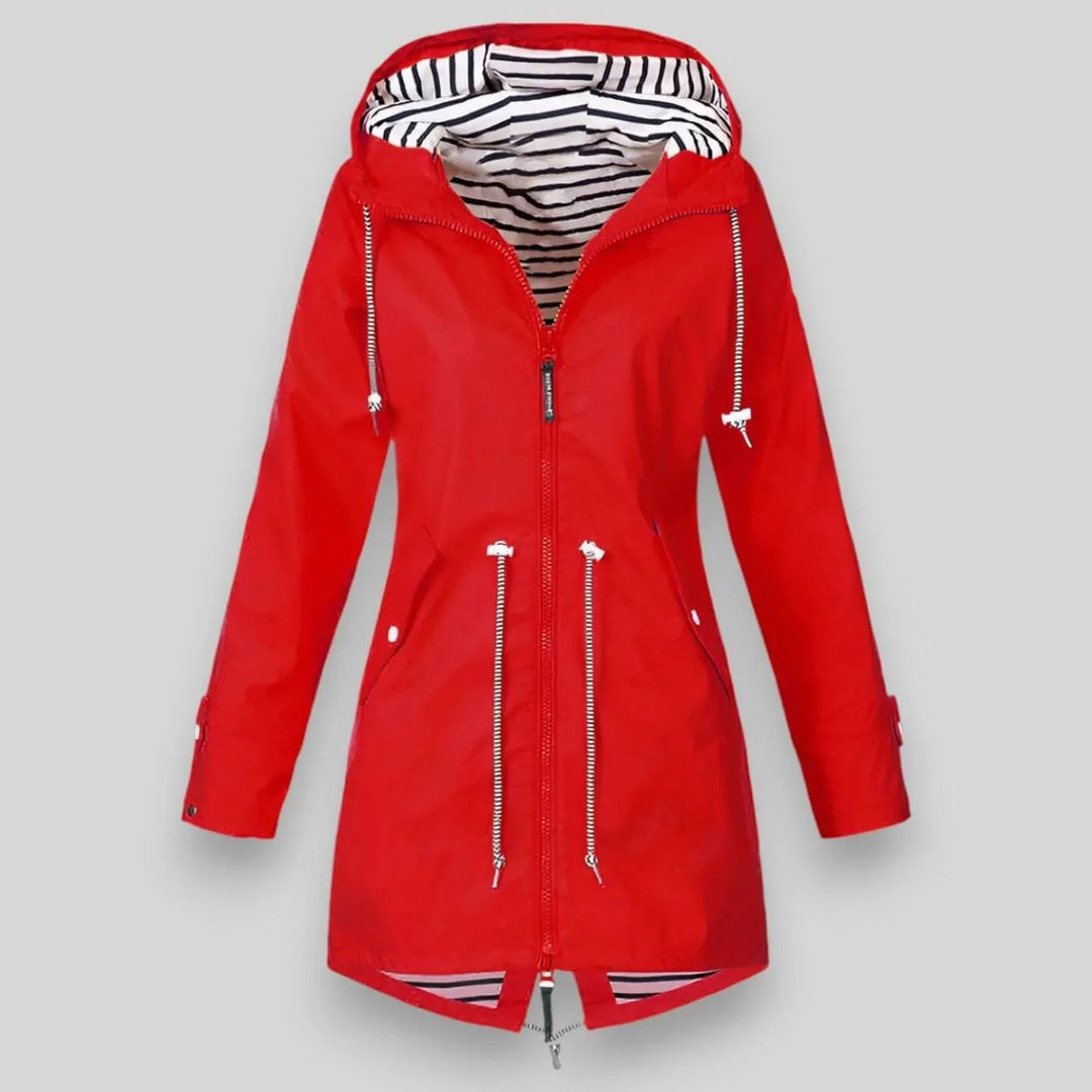 Sienna | Hooded Drawstring Rain Jacket